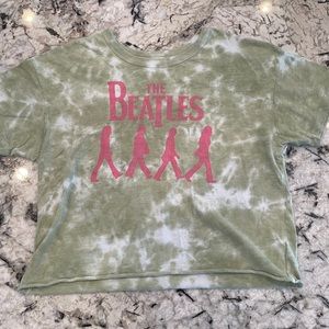 Womens tye dye The Beatles cropped tee. Size small